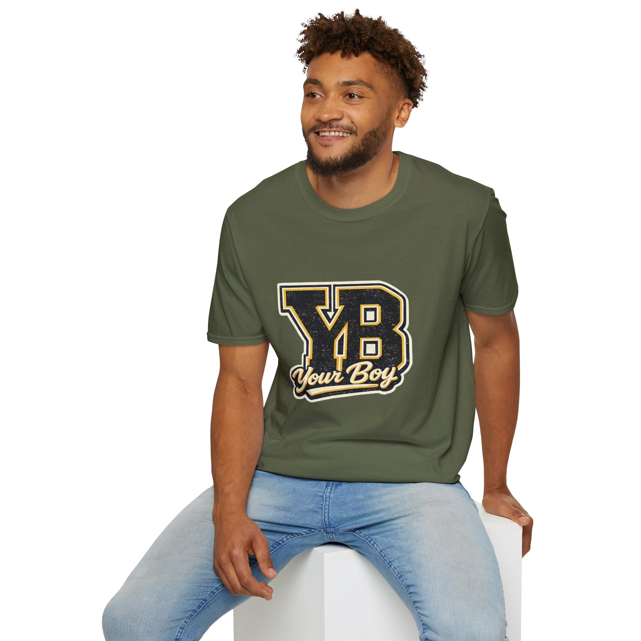 YB Your Boy T-Shirt | Funny Retro 80s Graphic Tee | Vintage Collegiate Humor Shirt