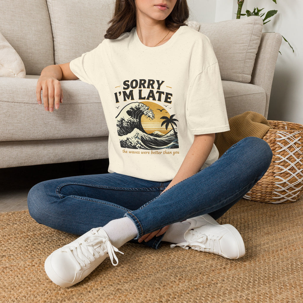 Sorry I'm Late T‑Shirt — Vintage Sunset Wave Graphic Tee