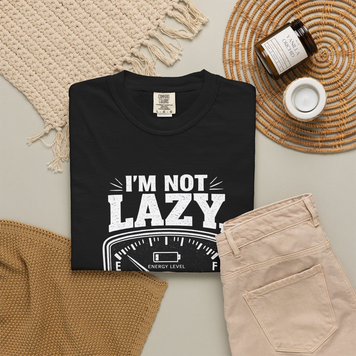 I'm Not Lazy, I'm on Energy Saving Mode T-Shirt | Funny Humor Tee | Sarcastic Gift