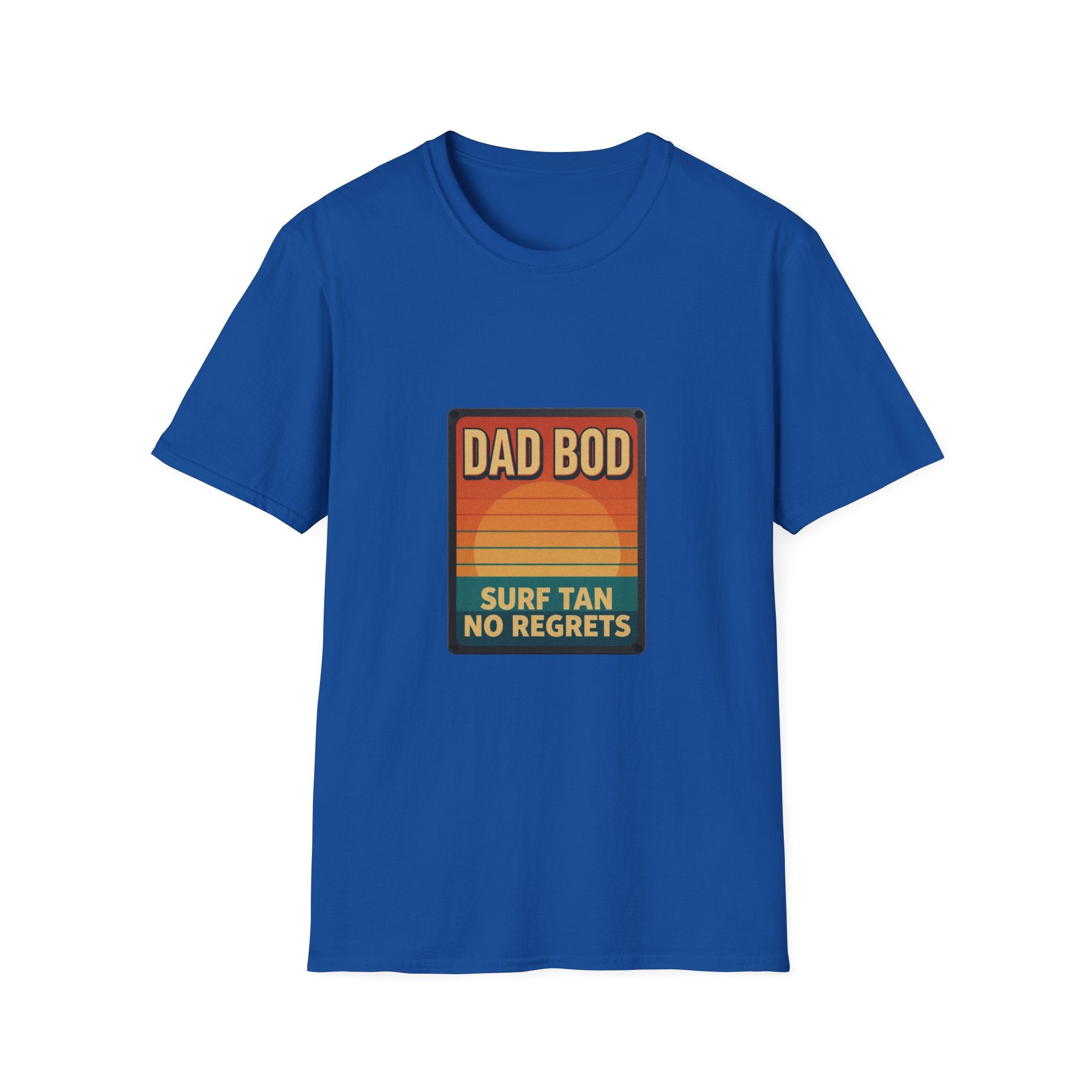 Dad Bod: Surf Tan No Regrets T-Shirt | Funny Dad Tee | Vintage Beach Humor Gift