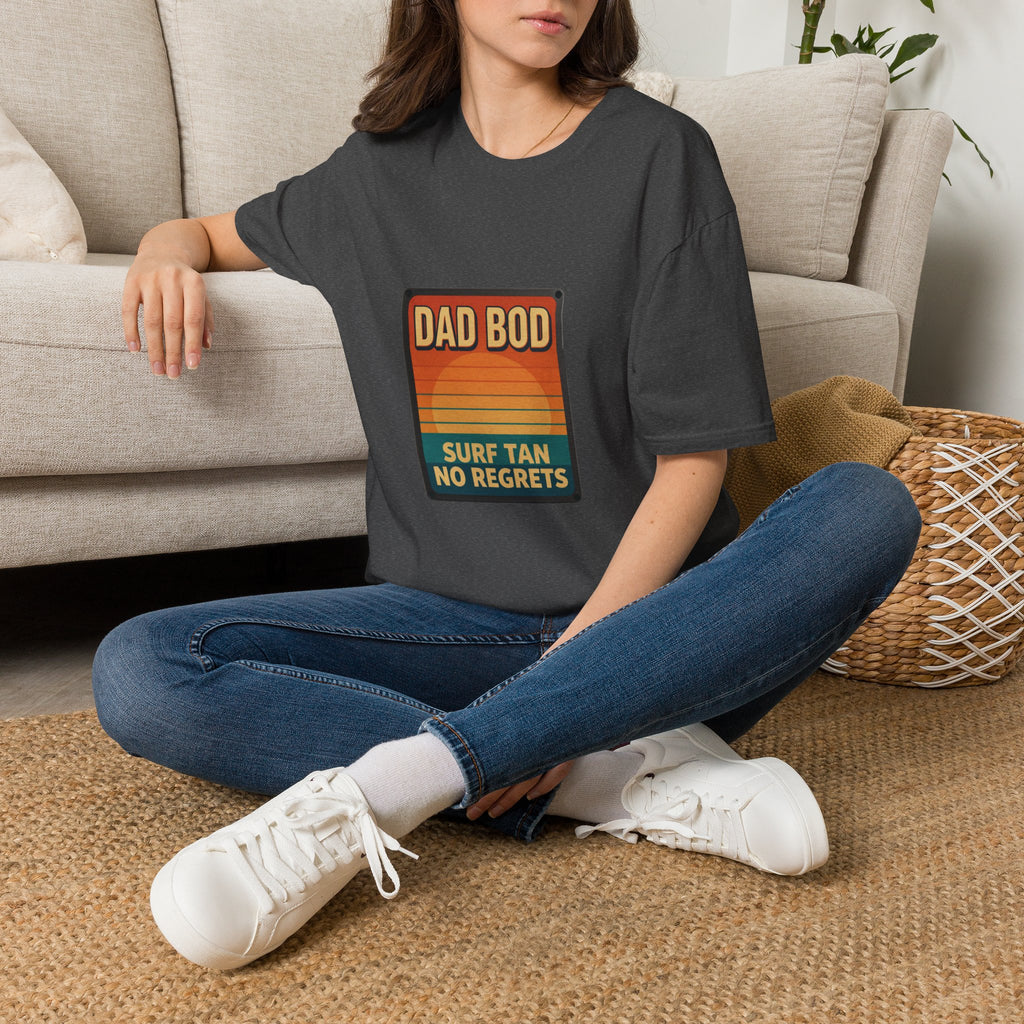 Dad Bod: Surf Tan No Regrets T-Shirt | Funny Dad Tee | Vintage Beach Humor Gift