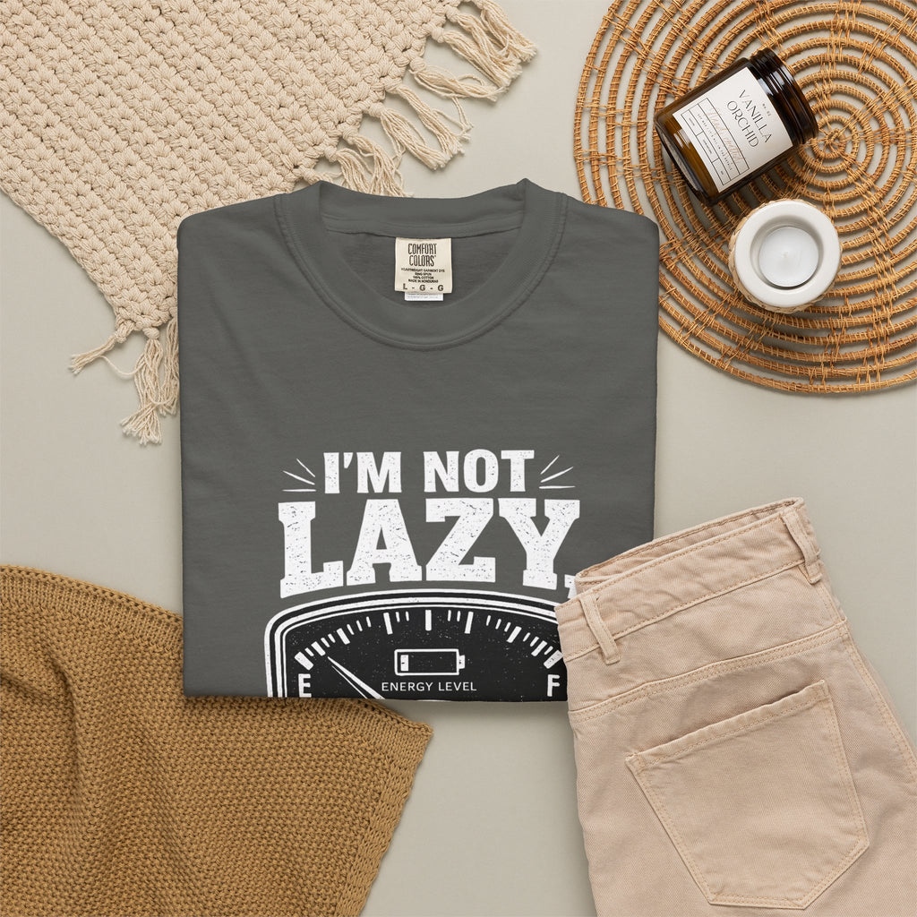 I'm Not Lazy, I'm on Energy Saving Mode T-Shirt | Funny Humor Tee | Sarcastic Gift
