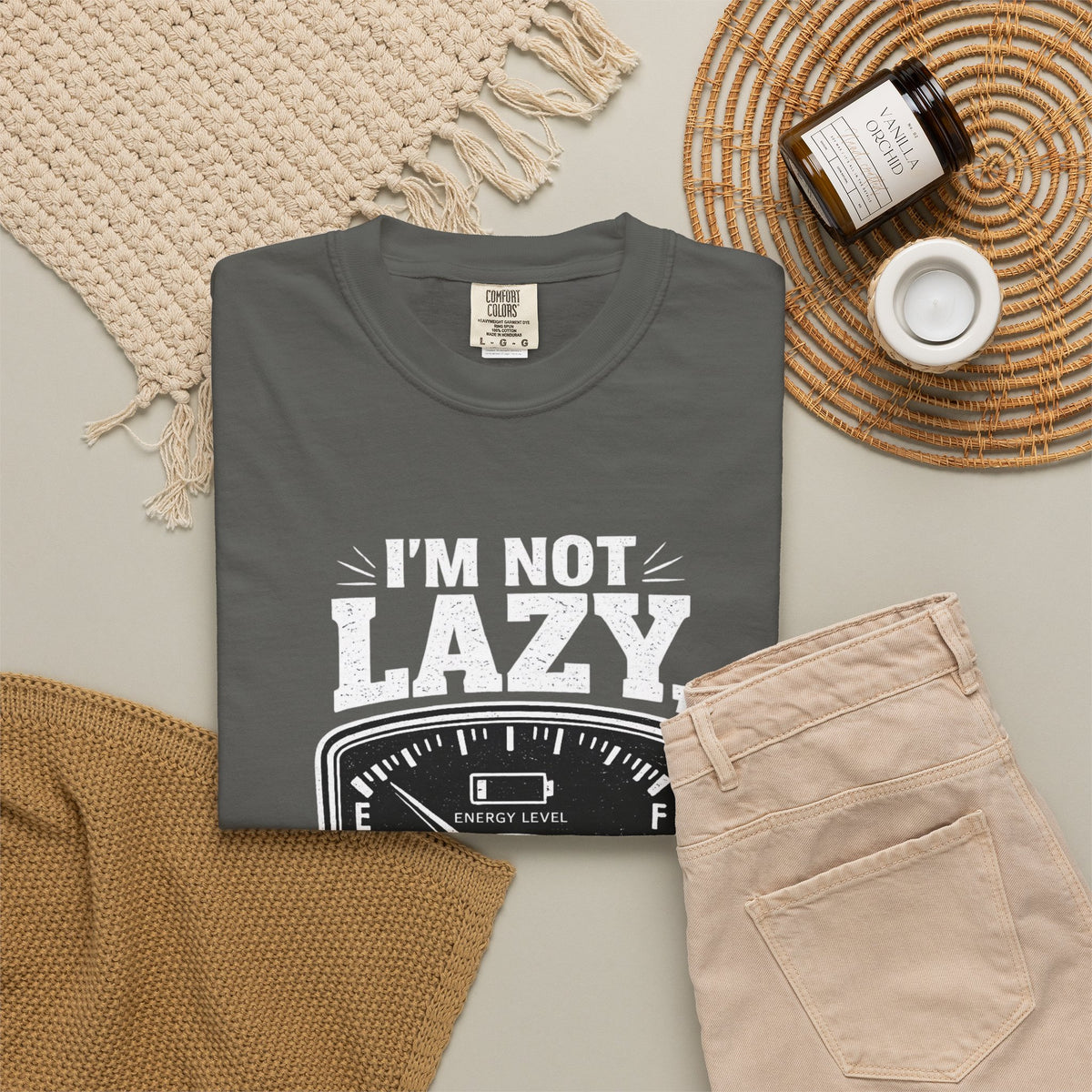 I'm Not Lazy, I'm on Energy Saving Mode T-Shirt | Funny Humor Tee | Sarcastic Gift