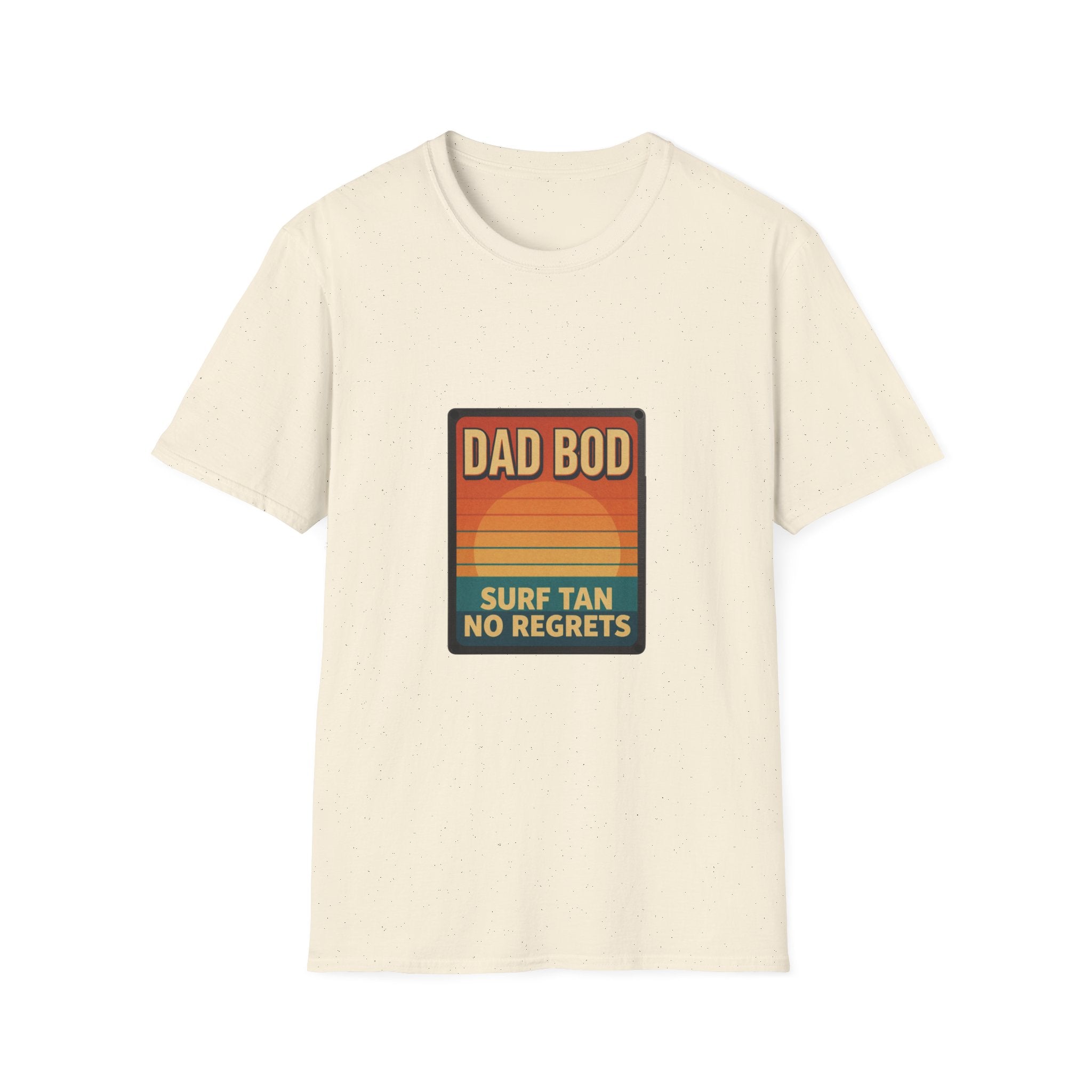 Dad Bod: Surf Tan No Regrets T-Shirt | Funny Dad Tee | Vintage Beach Humor Gift