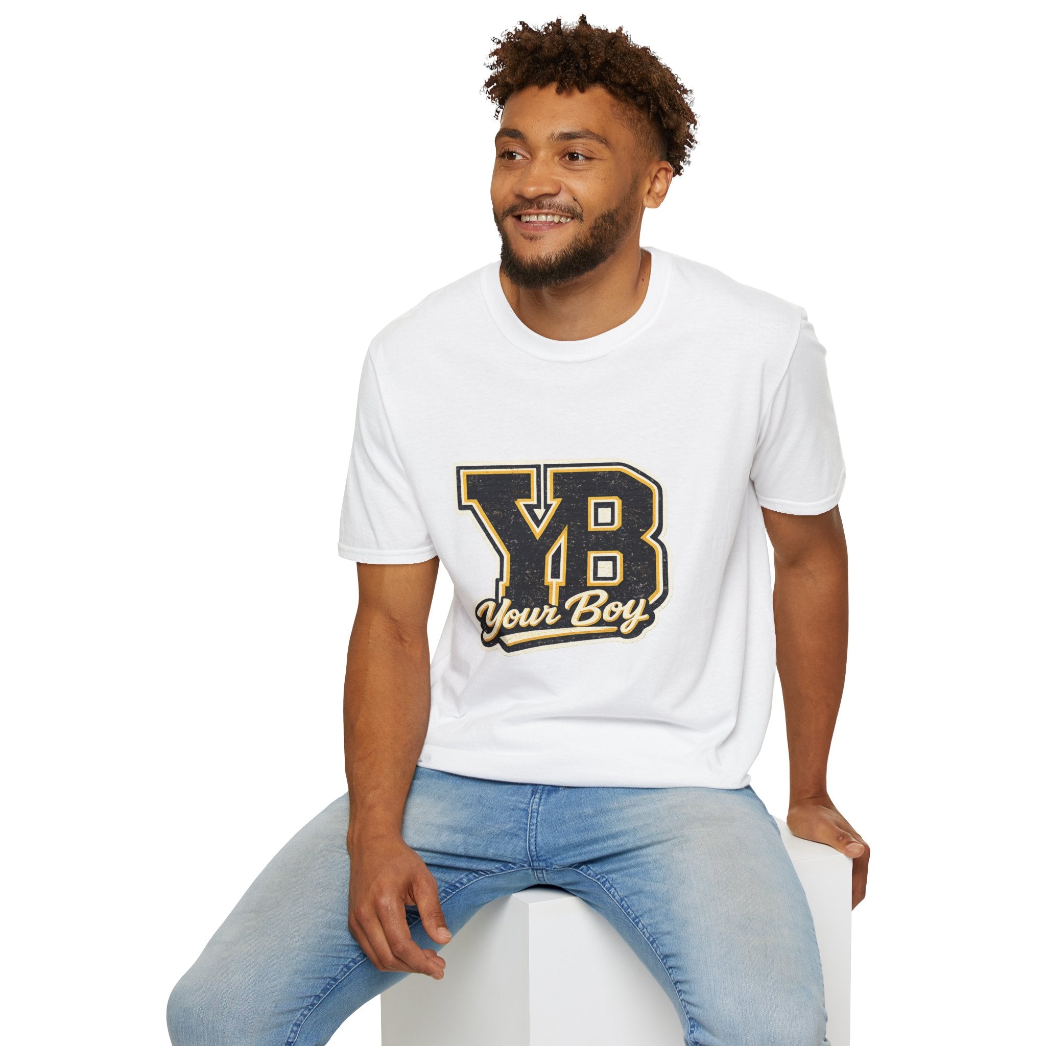 YB Your Boy T-Shirt | Funny Retro 80s Graphic Tee | Vintage Collegiate Humor Shirt
