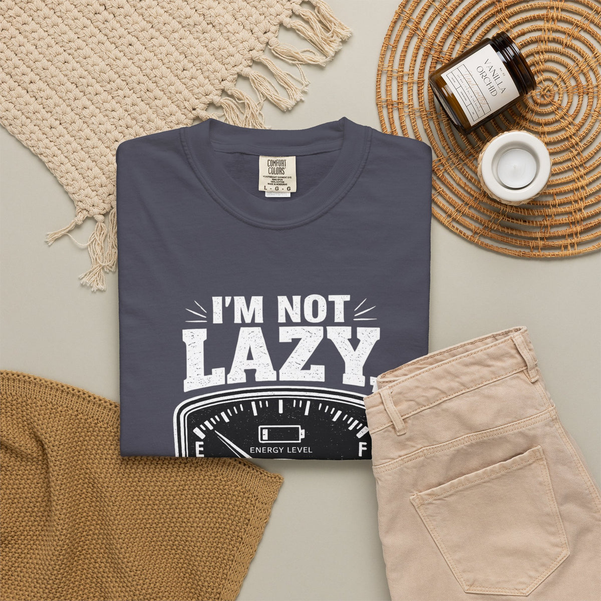 I'm Not Lazy, I'm on Energy Saving Mode T-Shirt | Funny Humor Tee | Sarcastic Gift