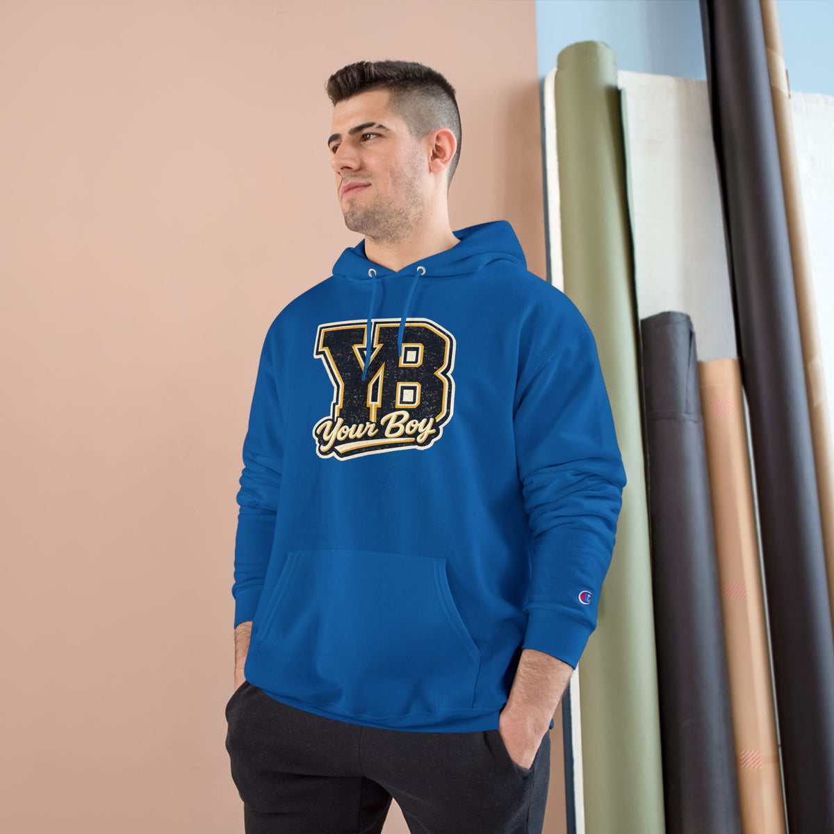 YB Your Boy Champion Hoodie | Funny Retro Varsity Sweatshirt