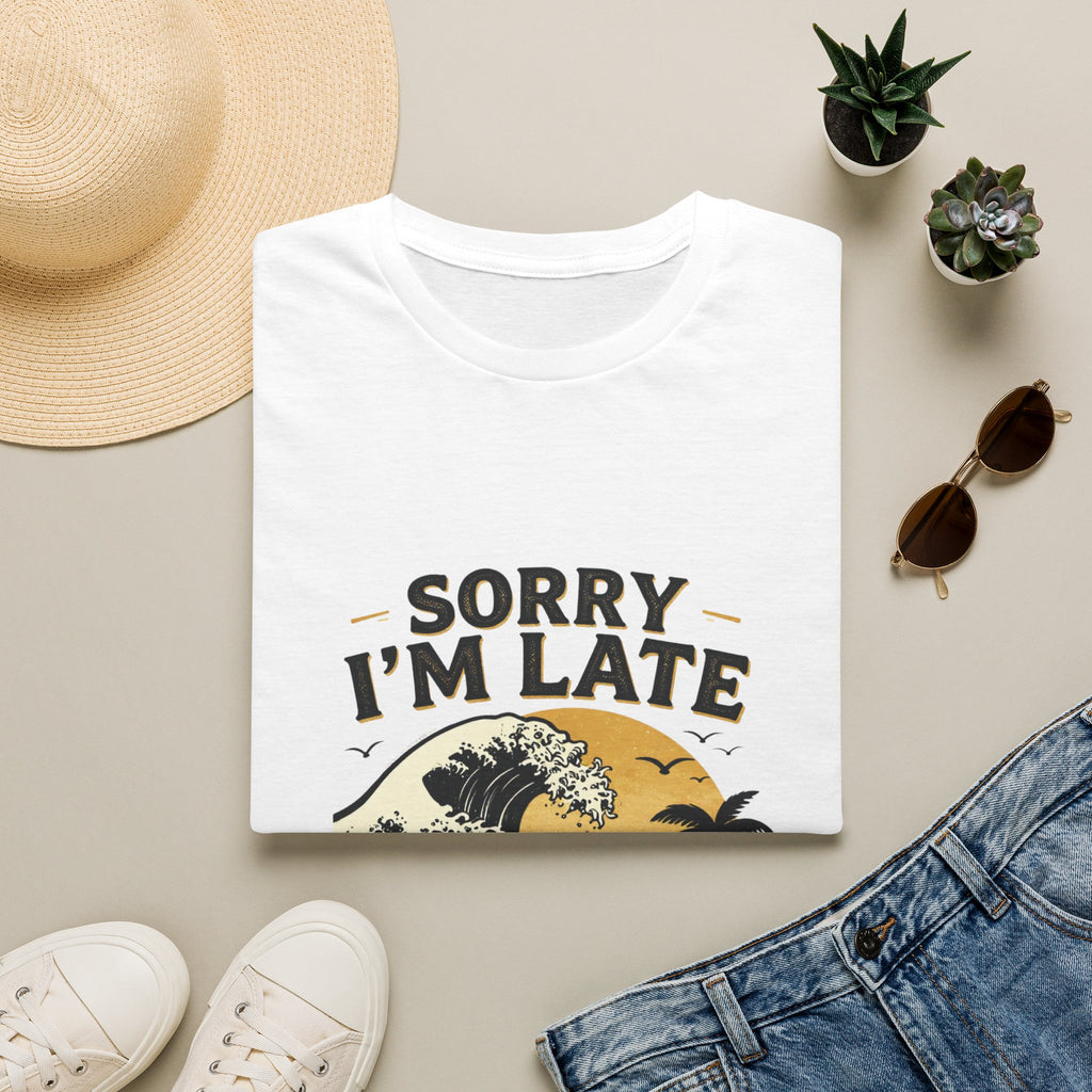 Sorry I'm Late T‑Shirt — Vintage Sunset Wave Graphic Tee