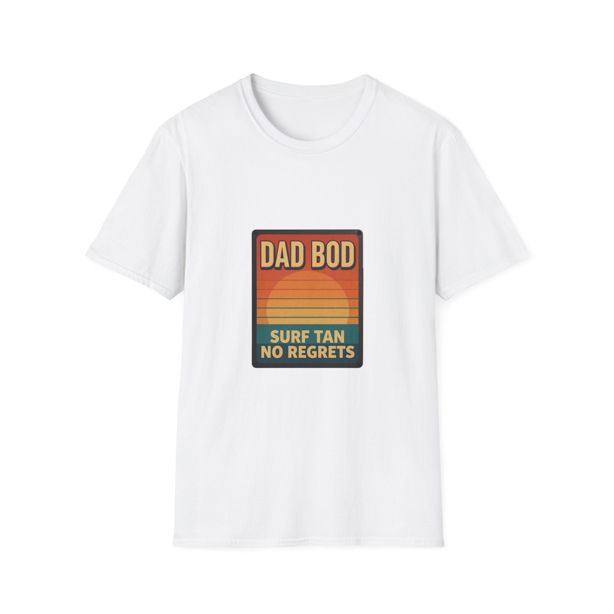 Dad Bod: Surf Tan No Regrets T-Shirt | Funny Dad Tee | Vintage Beach Humor Gift