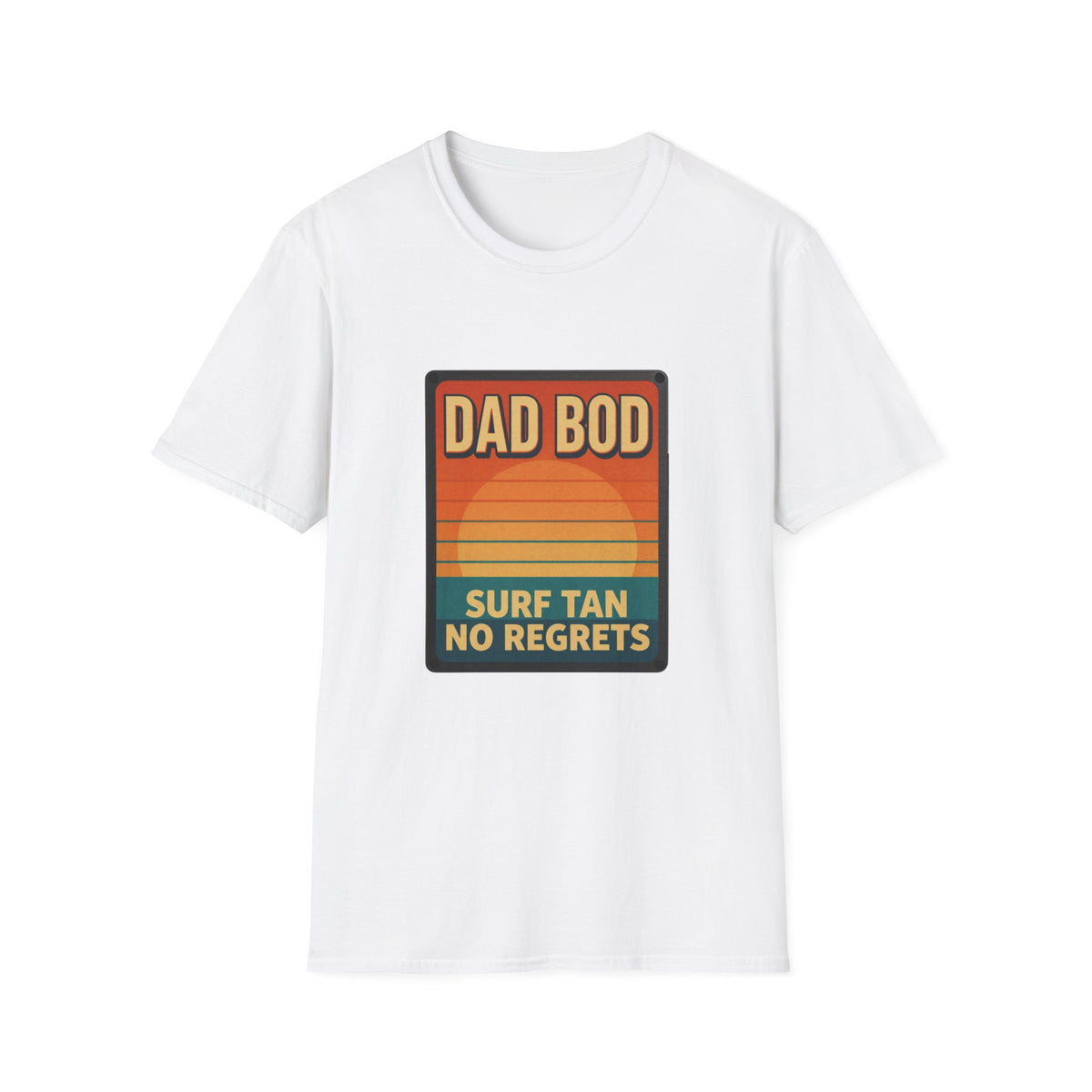 Dad Bod: Surf Tan No Regrets T-Shirt | Funny Dad Tee | Vintage Beach Humor Gift