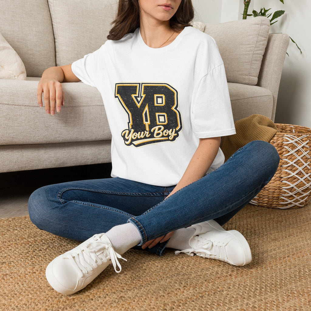 YB Your Boy T-Shirt | Funny Retro 80s Graphic Tee | Vintage Collegiate Humor Shirt