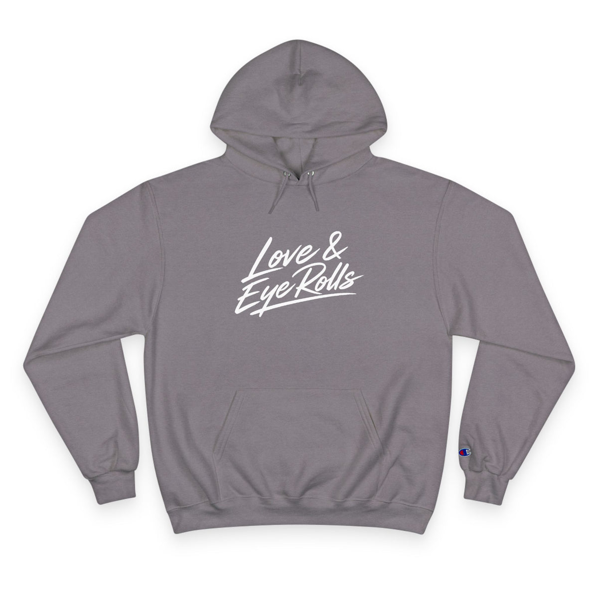 Love & Eye Rolls Hoodie | Script Logo Sweatshirt | Funny Gift for Couples