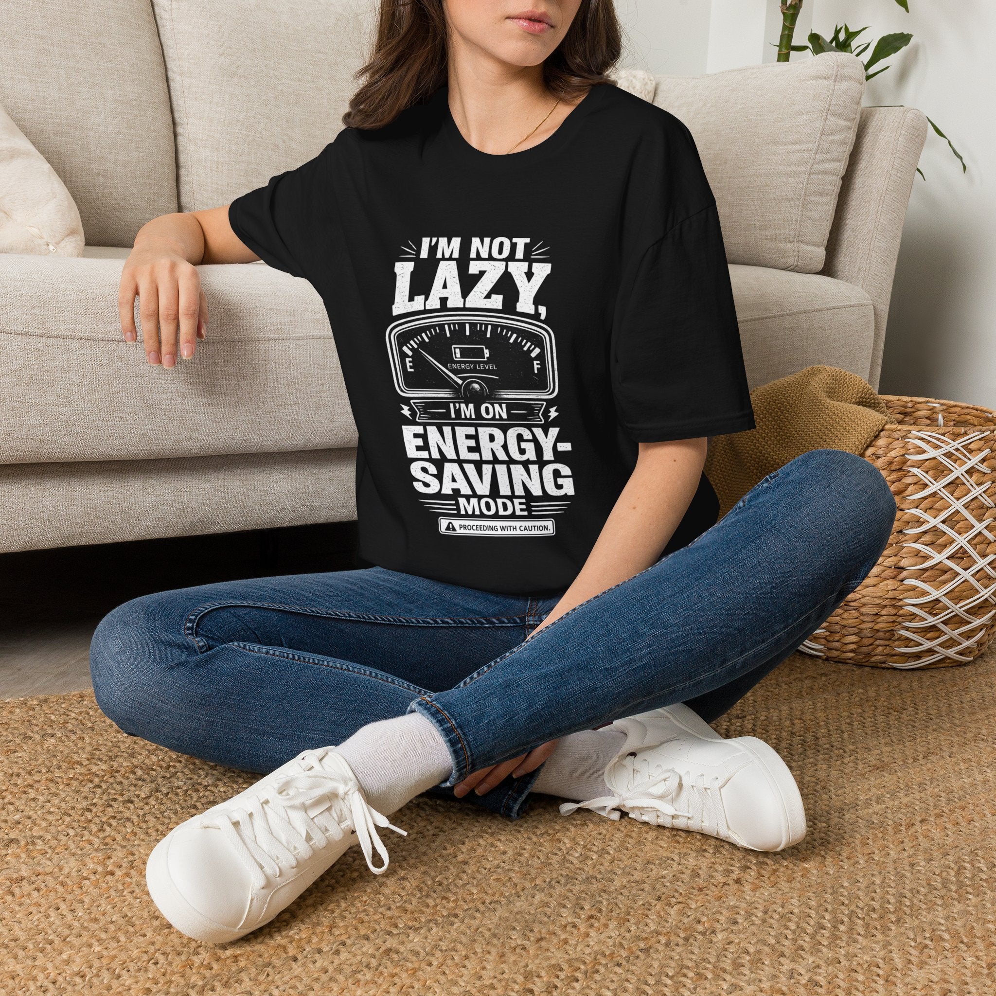 I'm Not Lazy, I'm on Energy Saving Mode T-Shirt | Funny Humor Tee | Sarcastic Gift