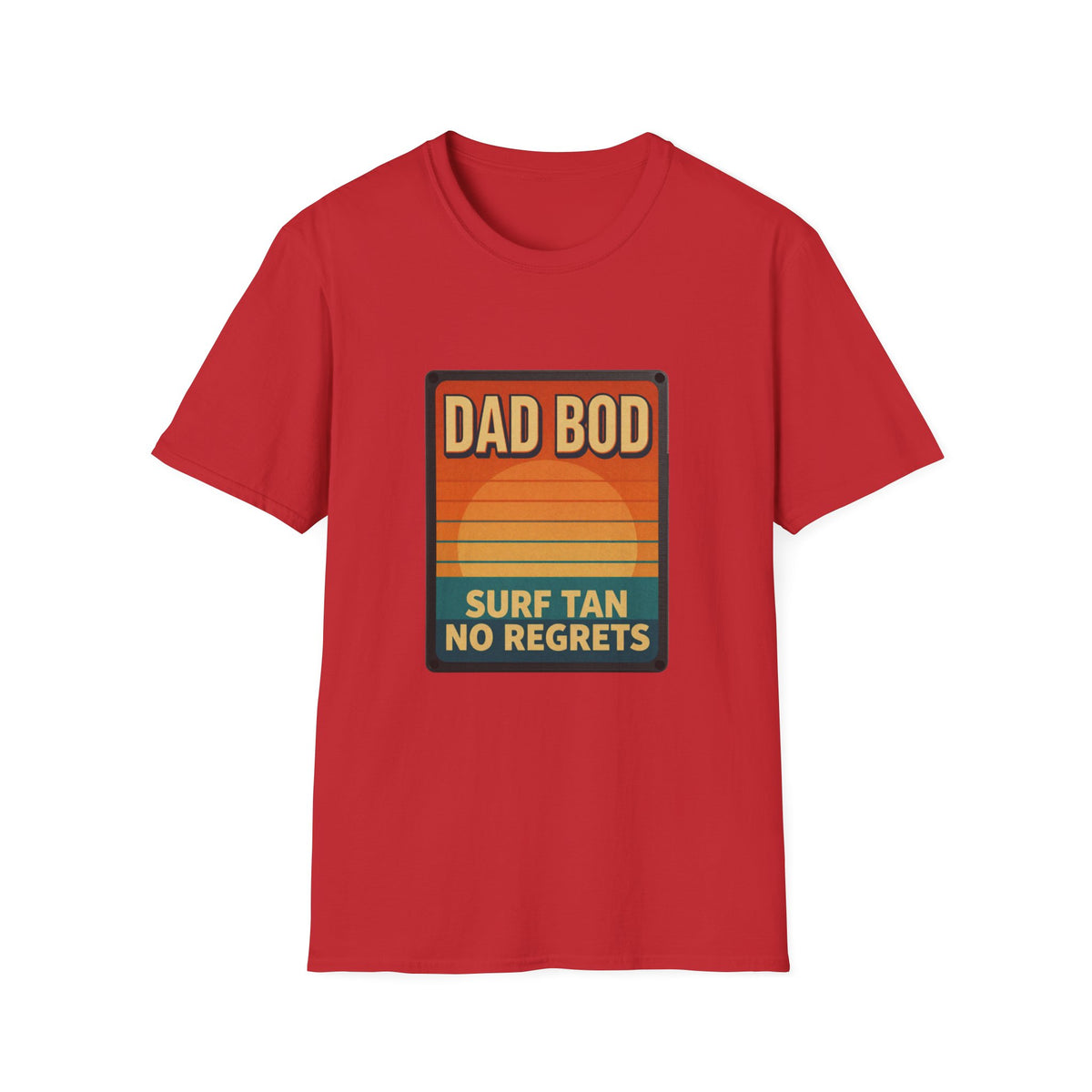 Dad Bod: Surf Tan No Regrets T-Shirt | Funny Dad Tee | Vintage Beach Humor Gift