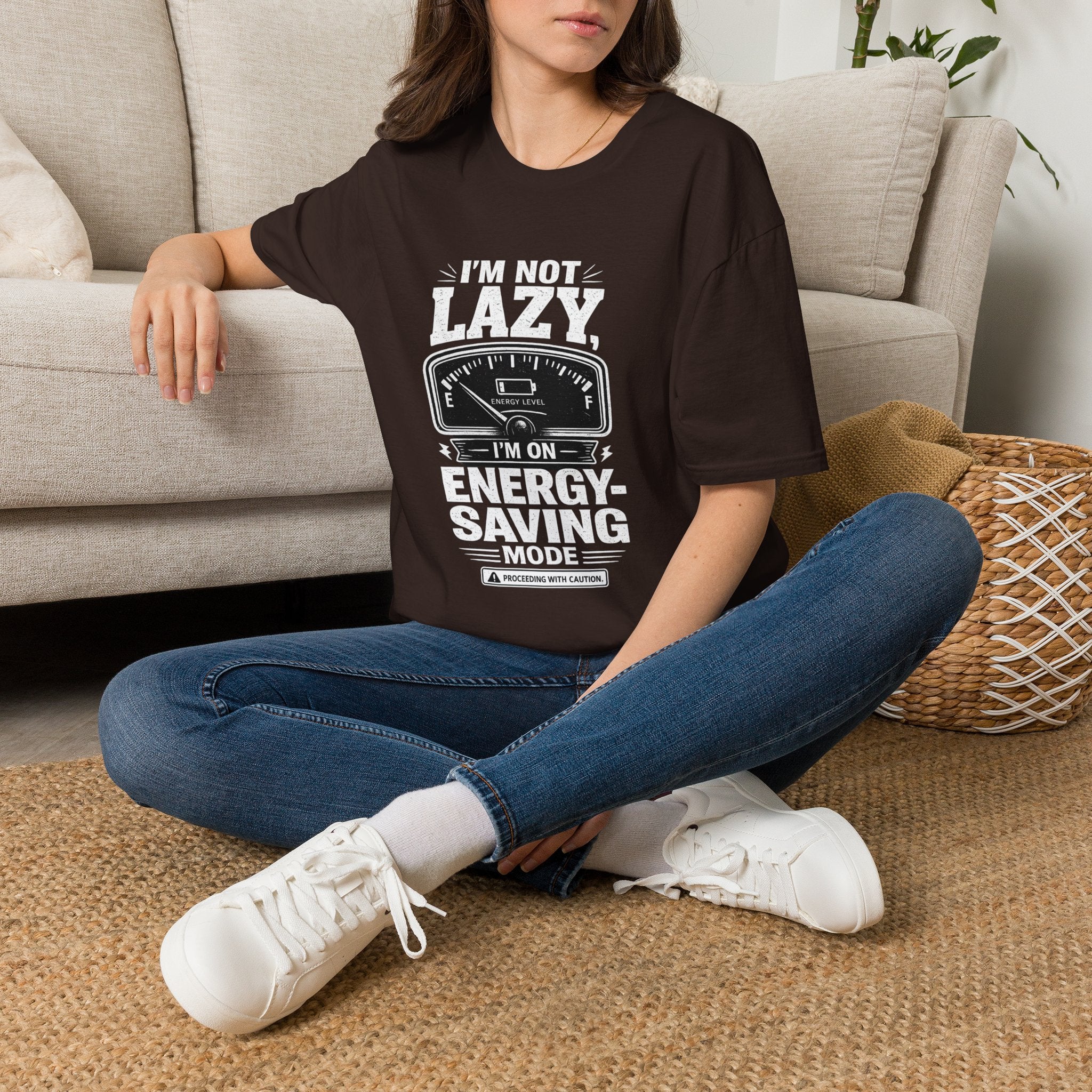 I'm Not Lazy, I'm on Energy Saving Mode T-Shirt | Funny Humor Tee | Sarcastic Gift