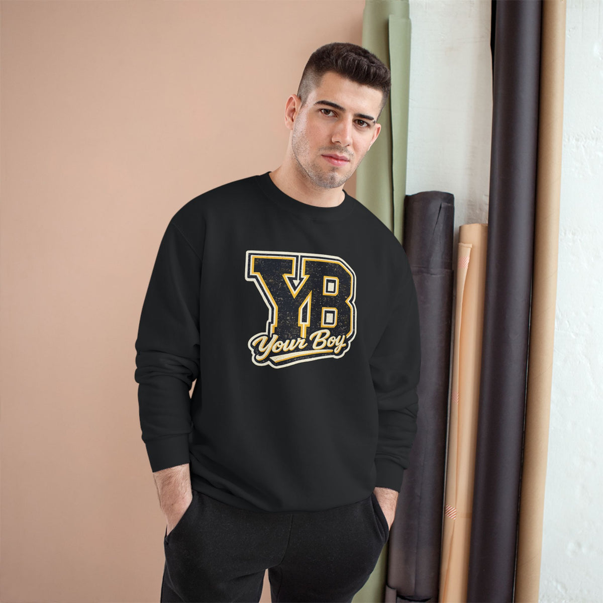 YB Your Boy Champion Sweatshirt | Funny Retro Varsity Crewneck