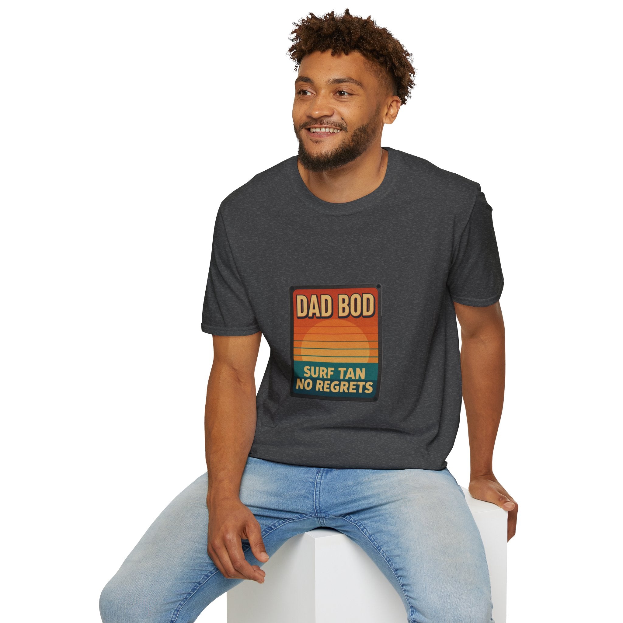 Dad Bod: Surf Tan No Regrets T-Shirt | Funny Dad Tee | Vintage Beach Humor Gift