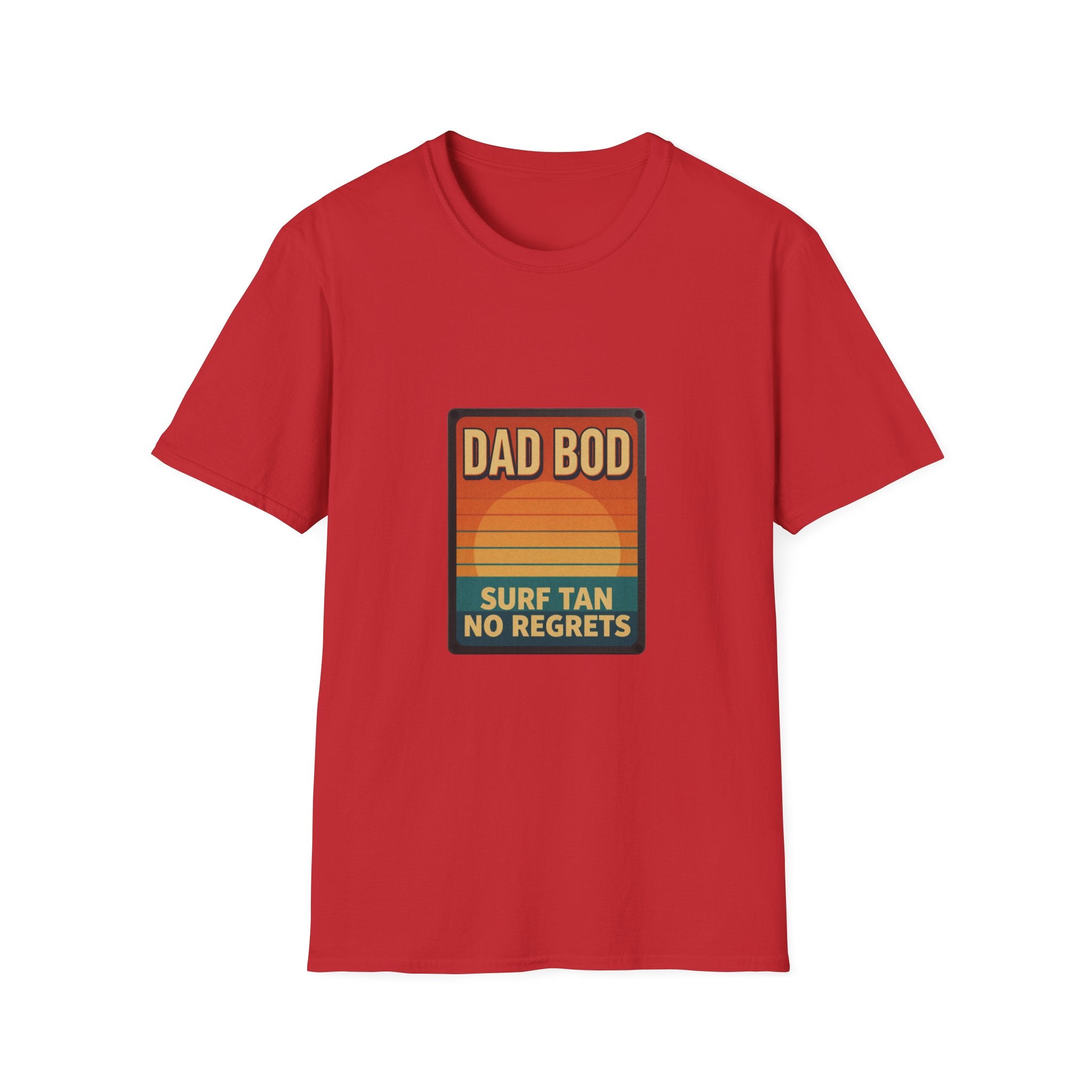 Dad Bod: Surf Tan No Regrets T-Shirt | Funny Dad Tee | Vintage Beach Humor Gift