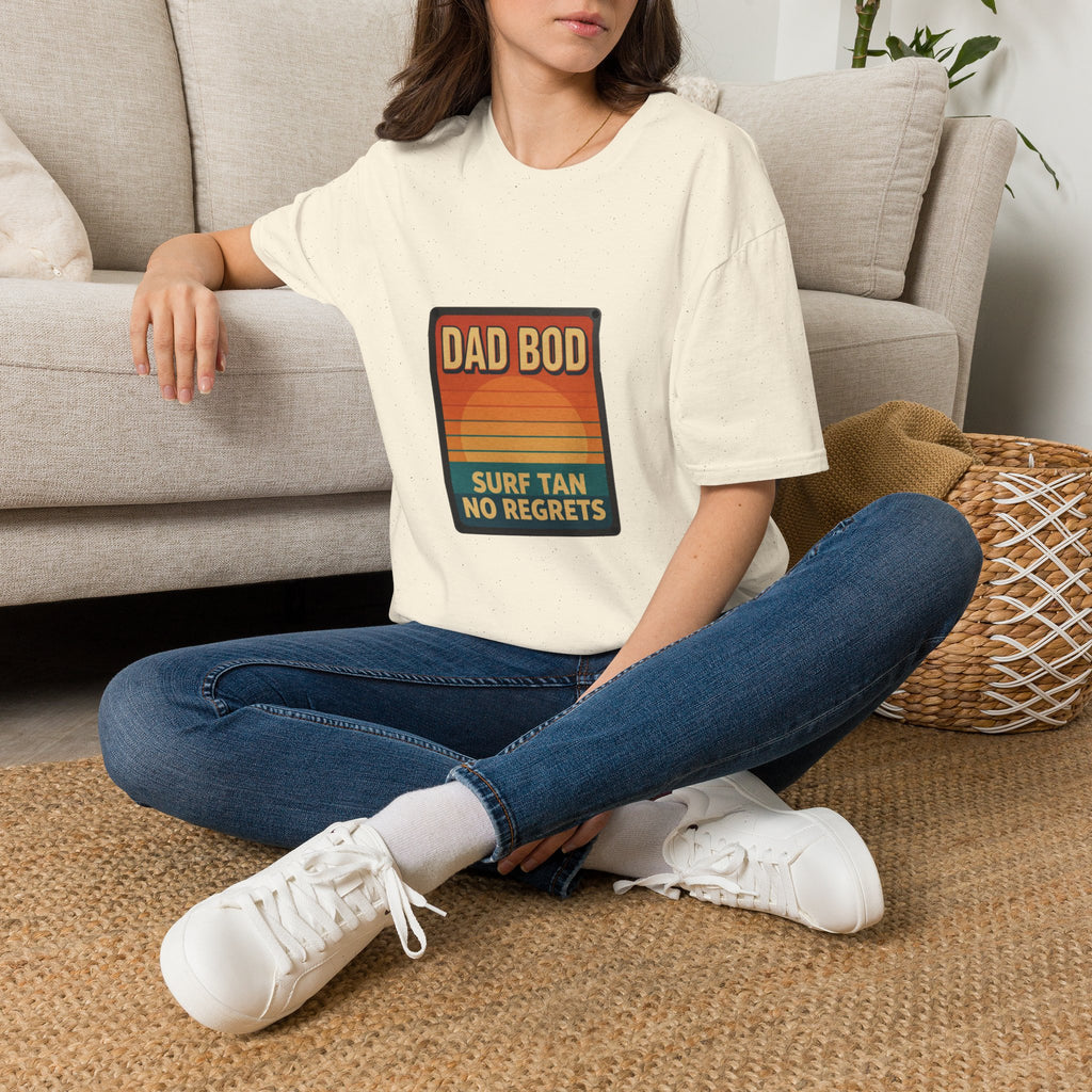Dad Bod: Surf Tan No Regrets T-Shirt | Funny Dad Tee | Vintage Beach Humor Gift