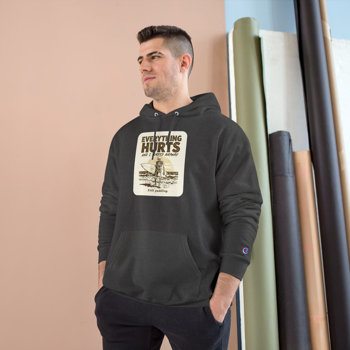 Everything Hurts and I Surfed Anyway Champion Hoodie | Funny Surf Sweatshirt | Gift for Surfers