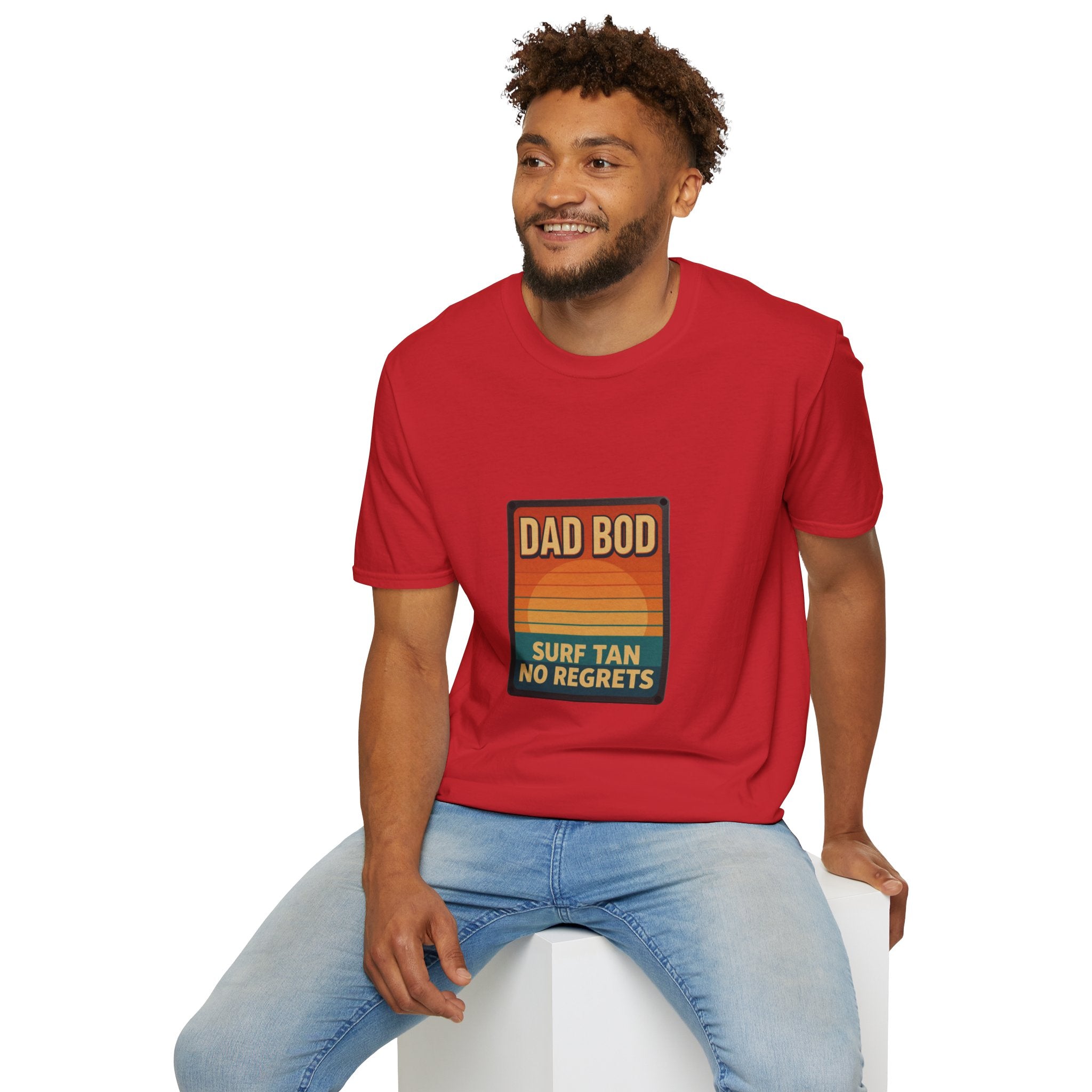 Dad Bod: Surf Tan No Regrets T-Shirt | Funny Dad Tee | Vintage Beach Humor Gift