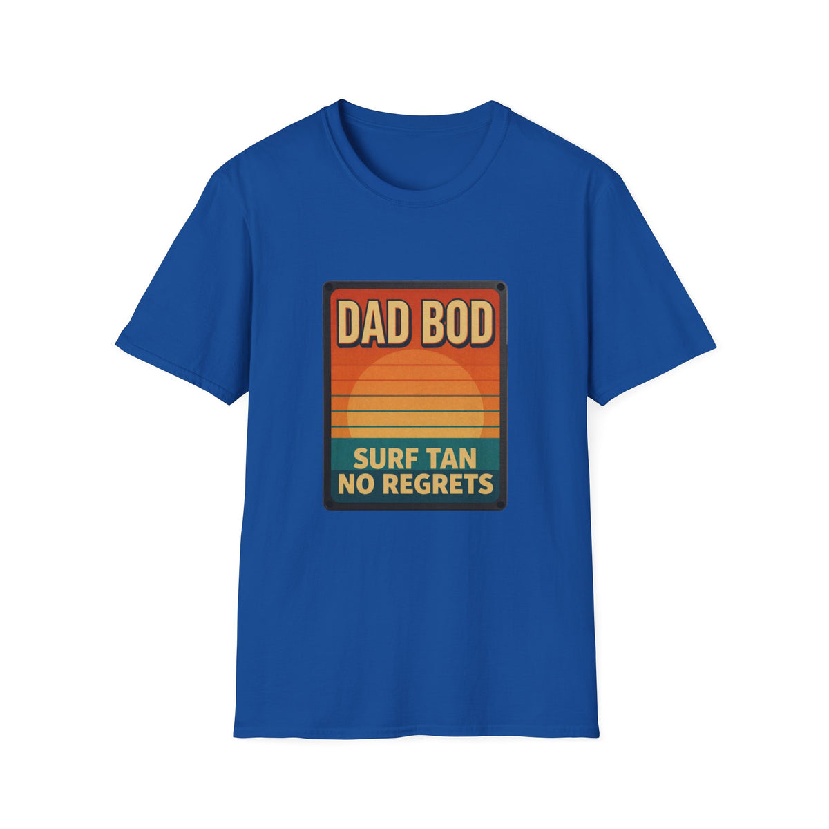 Dad Bod: Surf Tan No Regrets T-Shirt | Funny Dad Tee | Vintage Beach Humor Gift