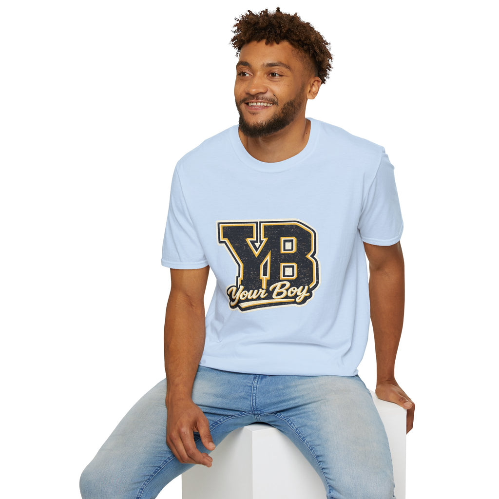 YB Your Boy T-Shirt | Funny Retro 80s Graphic Tee | Vintage Collegiate Humor Shirt
