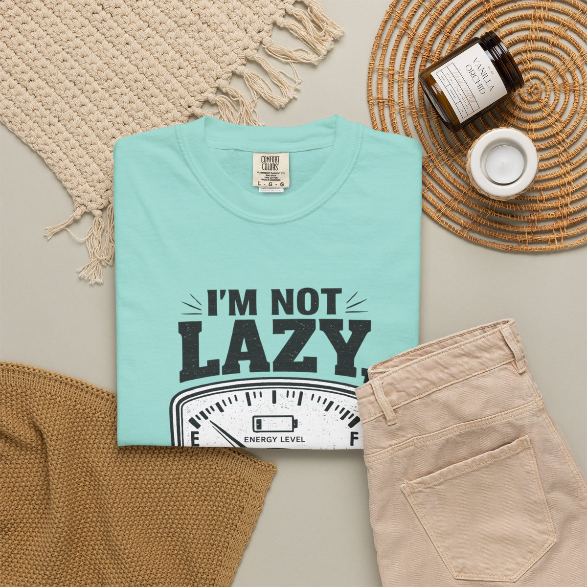 I'm Not Lazy, I'm on Energy Saving Mode T-Shirt | Funny Humor Tee | Sarcastic Gift