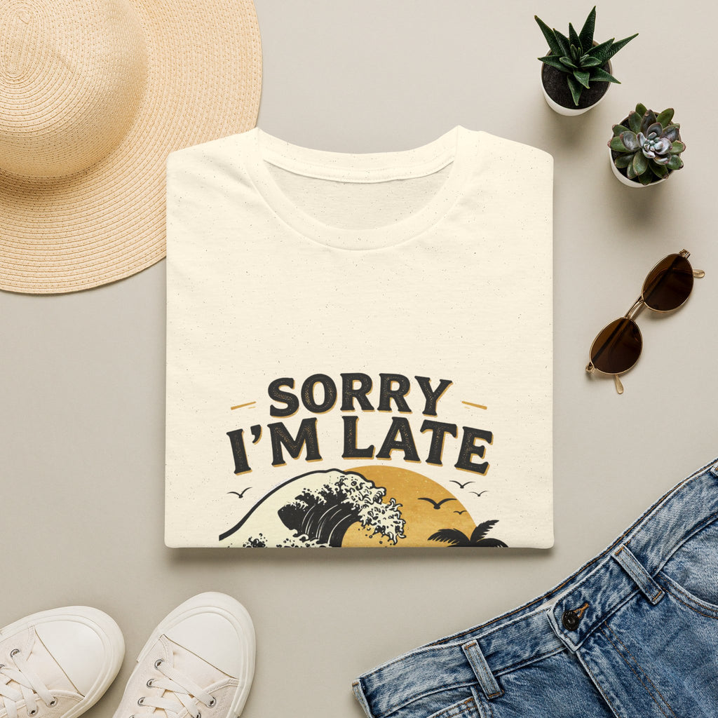 Sorry I'm Late T‑Shirt — Vintage Sunset Wave Graphic Tee