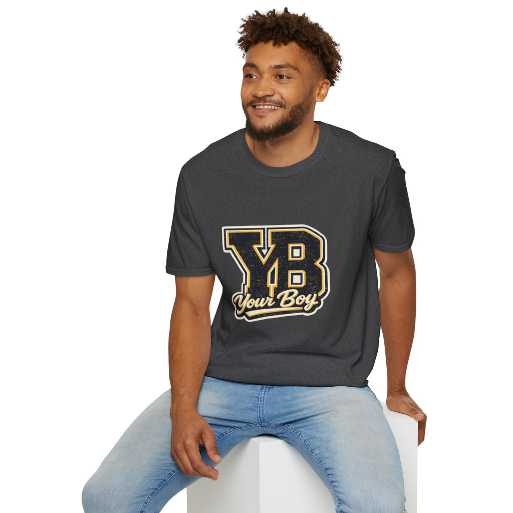YB Your Boy T-Shirt | Funny Retro 80s Graphic Tee | Vintage Collegiate Humor Shirt
