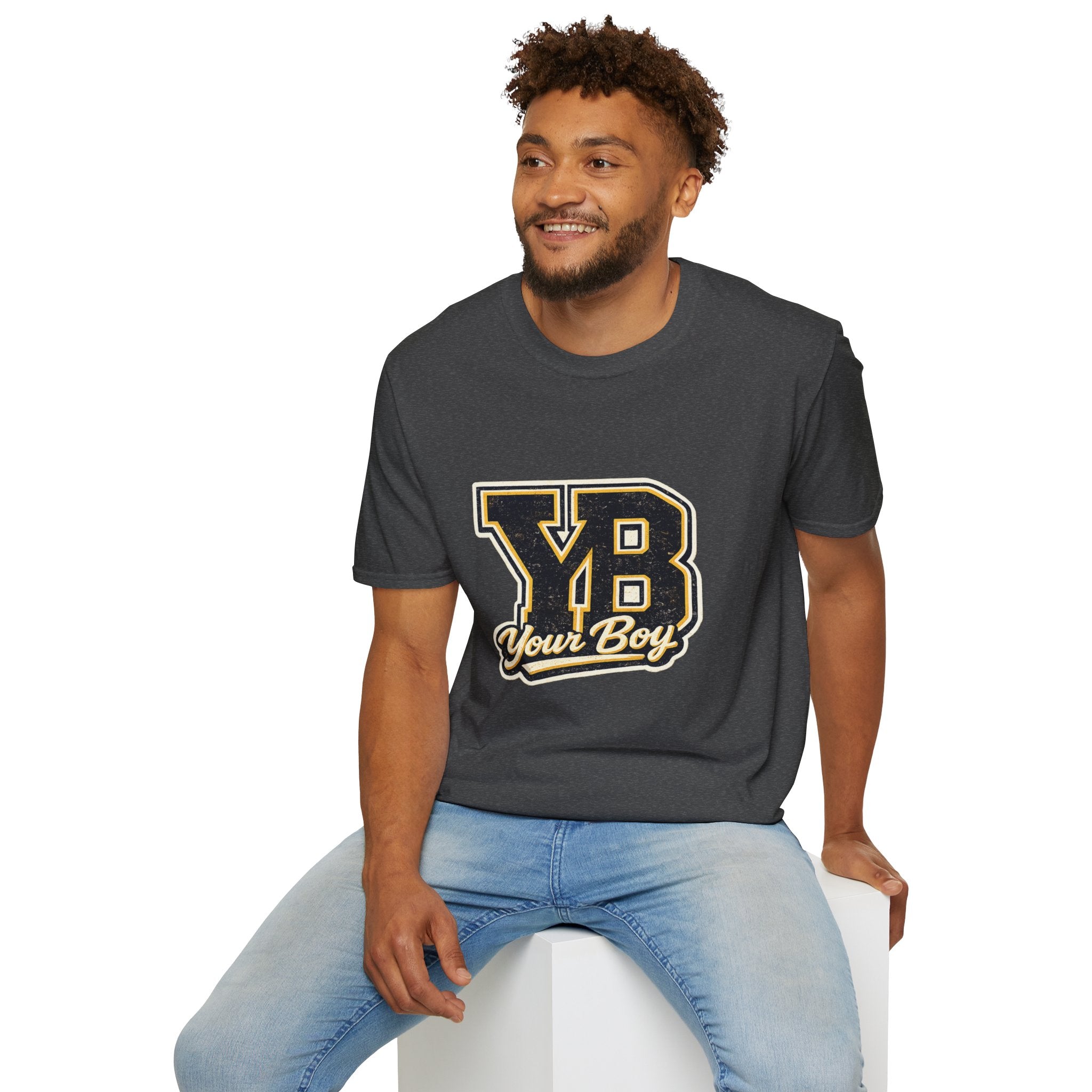 YB Your Boy T-Shirt | Funny Retro 80s Graphic Tee | Vintage Collegiate Humor Shirt