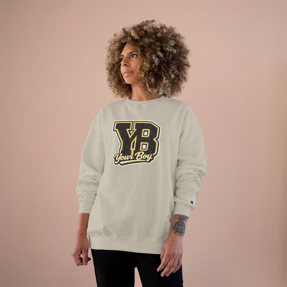 YB Your Boy Champion Sweatshirt | Funny Retro Varsity Crewneck
