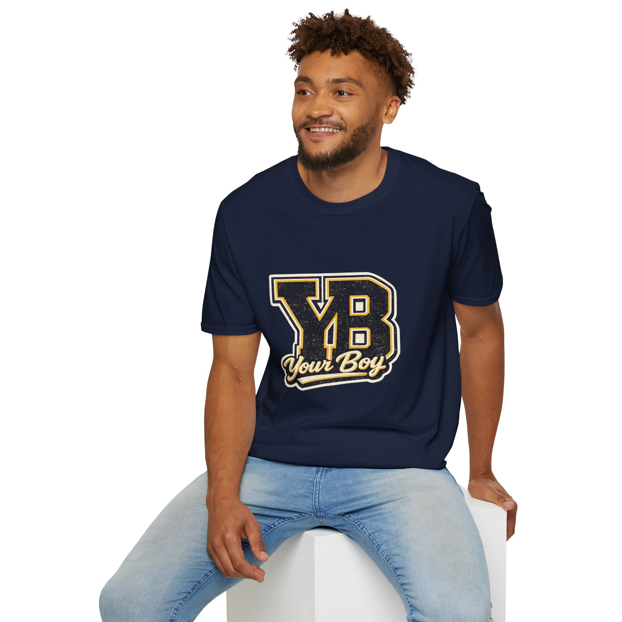 YB Your Boy T-Shirt | Funny Retro 80s Graphic Tee | Vintage Collegiate Humor Shirt