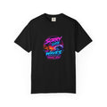 Sorry I'm Late, The Waves Were Better Than You Retro Neon T-Shirt | Funny Synthwave Surf Tee | Gift for Surfers