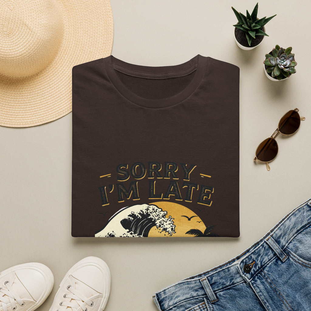 Sorry I'm Late T‑Shirt — Vintage Sunset Wave Graphic Tee