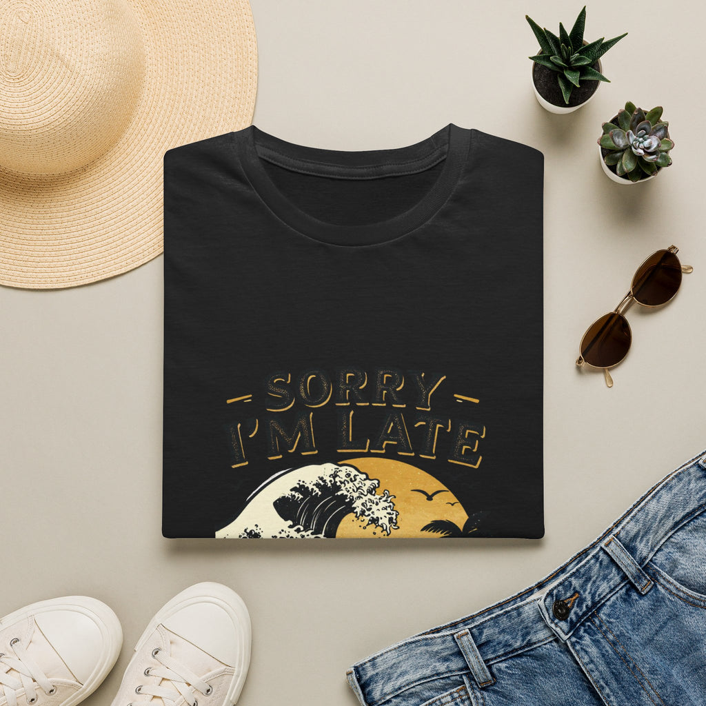 Sorry I'm Late T‑Shirt — Vintage Sunset Wave Graphic Tee