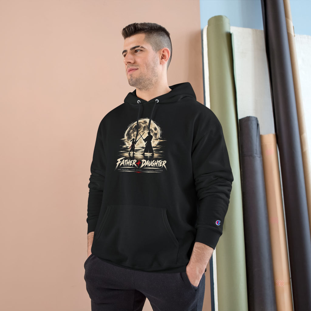 Father & Daughter Moonlight Champion Hoodie | Matching Dad Daughter Graphic Sweatshirt