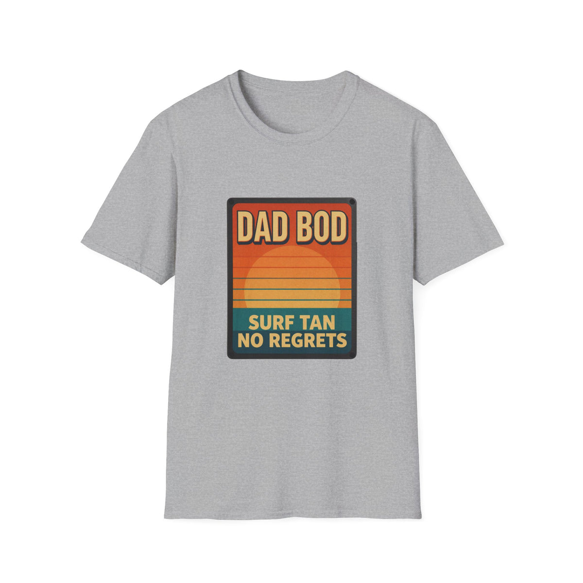 Dad Bod: Surf Tan No Regrets T-Shirt | Funny Dad Tee | Vintage Beach Humor Gift