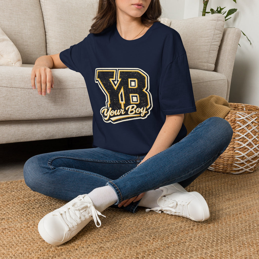 YB Your Boy T-Shirt | Funny Retro 80s Graphic Tee | Vintage Collegiate Humor Shirt