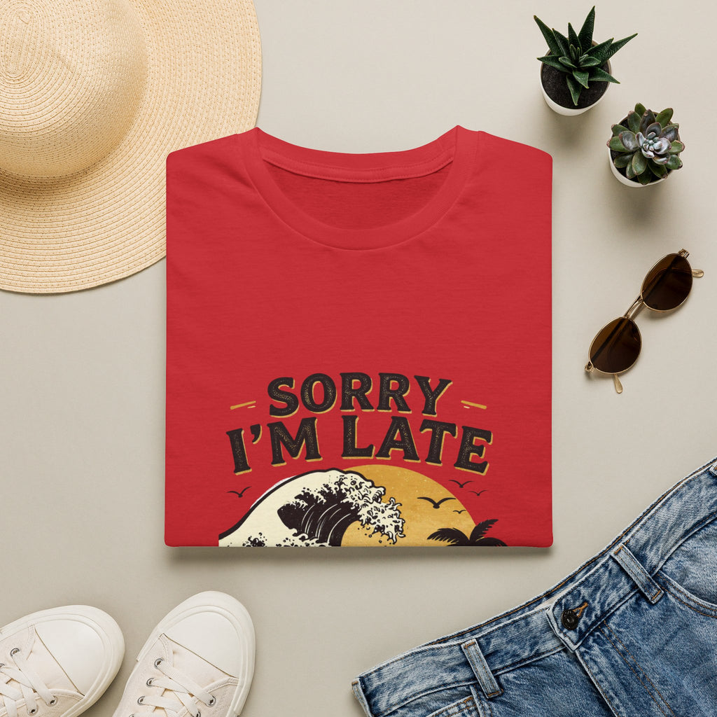 Sorry I'm Late T‑Shirt — Vintage Sunset Wave Graphic Tee