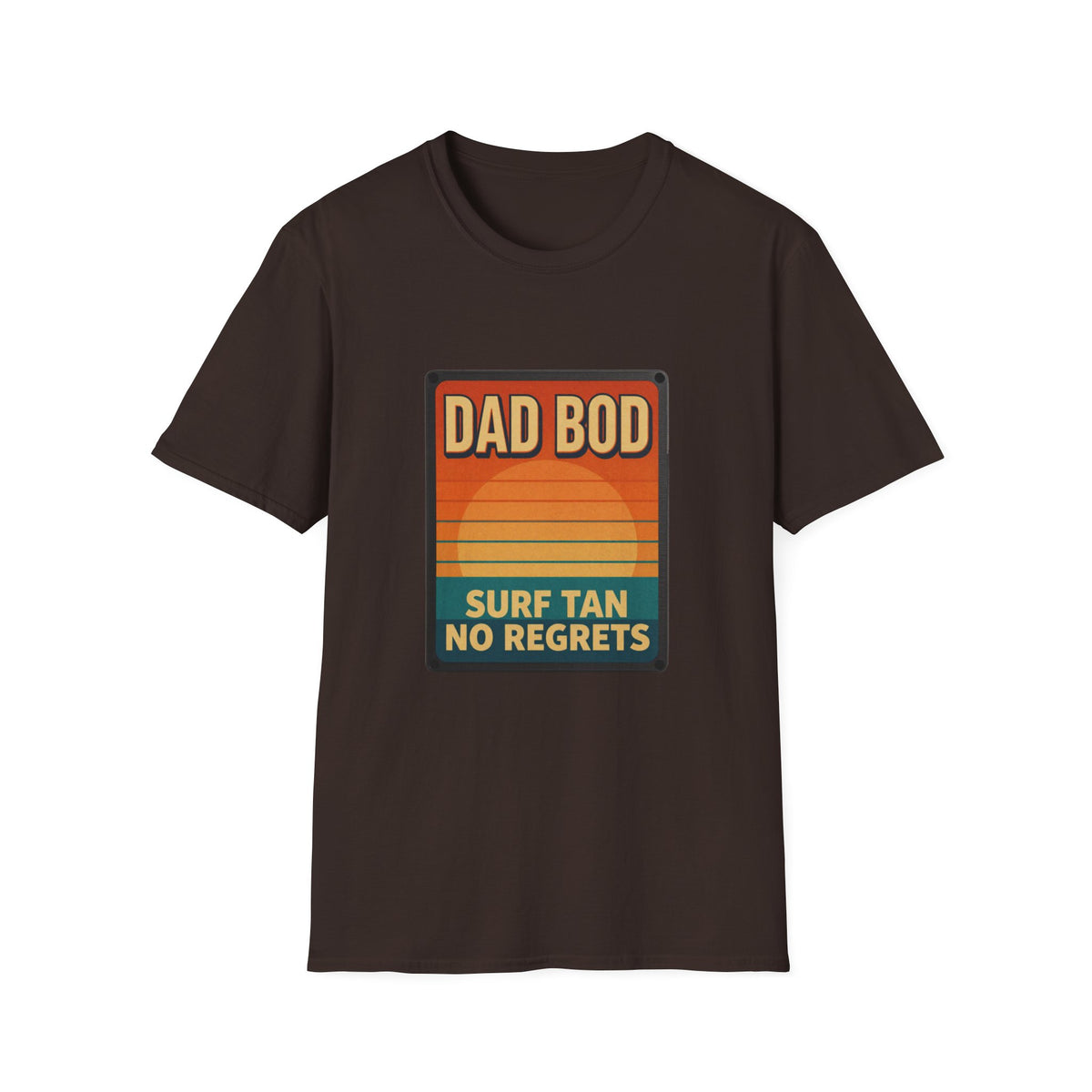 Dad Bod: Surf Tan No Regrets T-Shirt | Funny Dad Tee | Vintage Beach Humor Gift