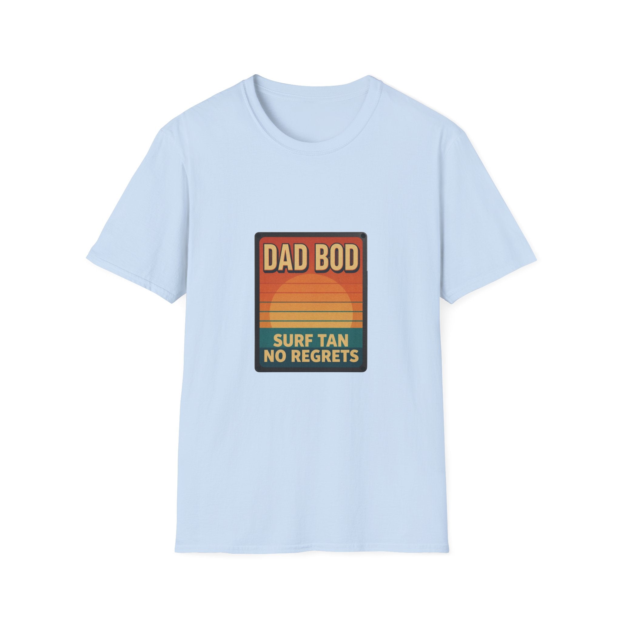 Dad Bod: Surf Tan No Regrets T-Shirt | Funny Dad Tee | Vintage Beach Humor Gift