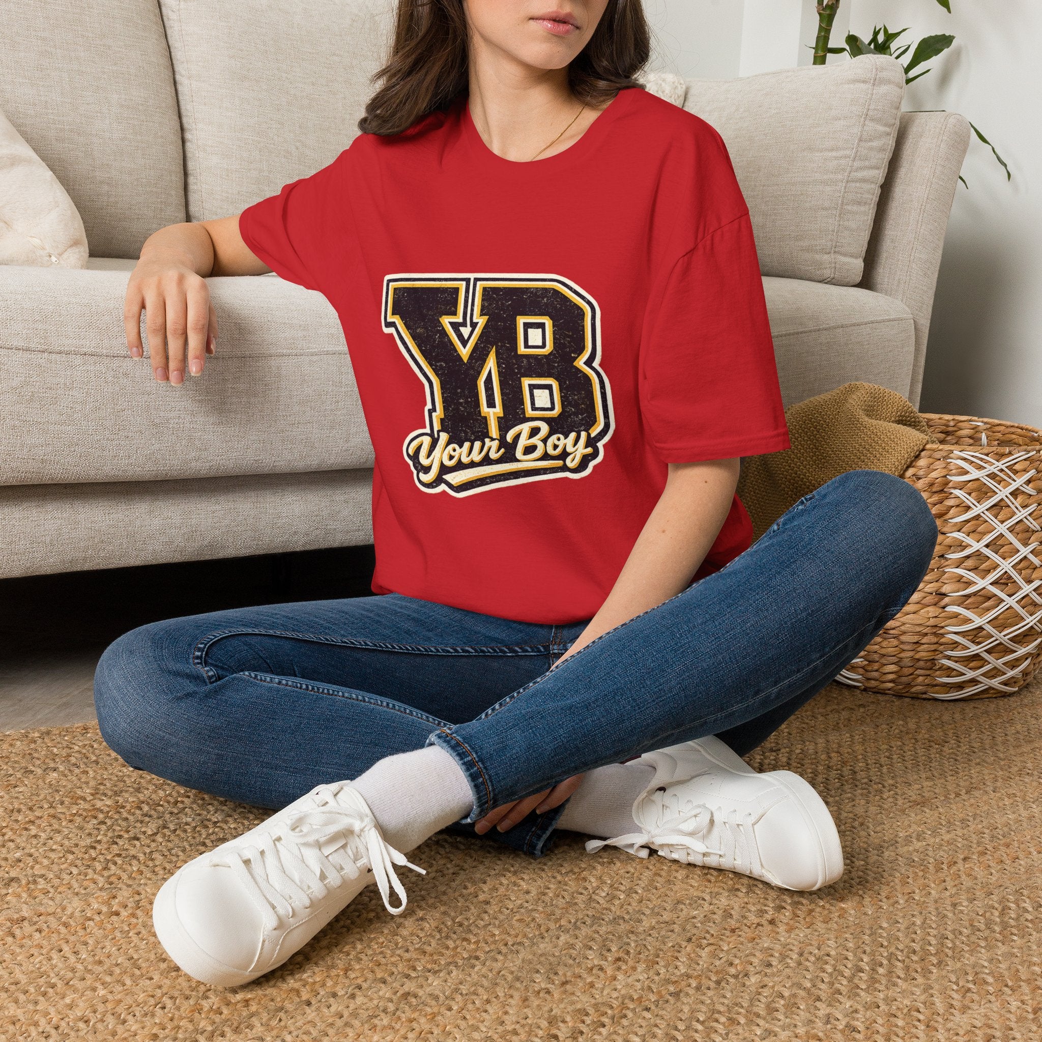 YB Your Boy T-Shirt | Funny Retro 80s Graphic Tee | Vintage Collegiate Humor Shirt