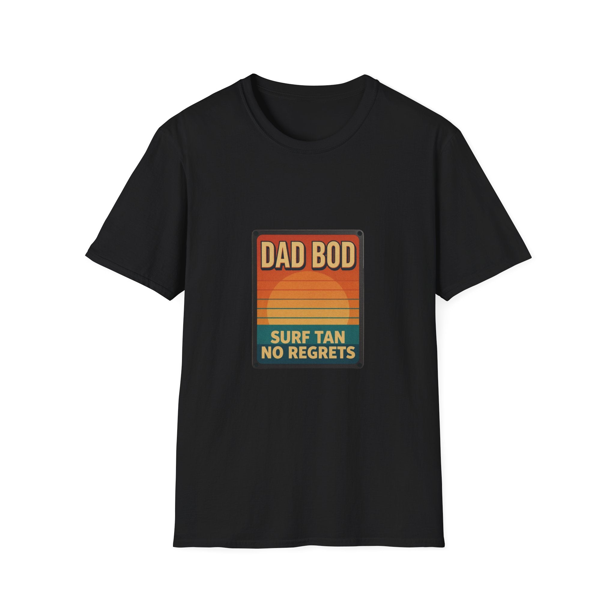 Dad Bod: Surf Tan No Regrets T-Shirt | Funny Dad Tee | Vintage Beach Humor Gift