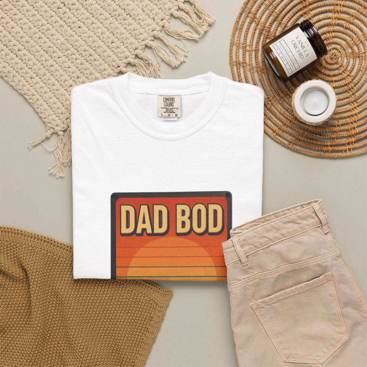 Dad Bod: Surf Tan No Regrets T-Shirt | Funny Dad Tee | Vintage Beach Humor Gift