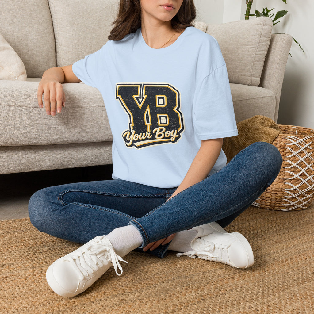 YB Your Boy T-Shirt | Funny Retro 80s Graphic Tee | Vintage Collegiate Humor Shirt