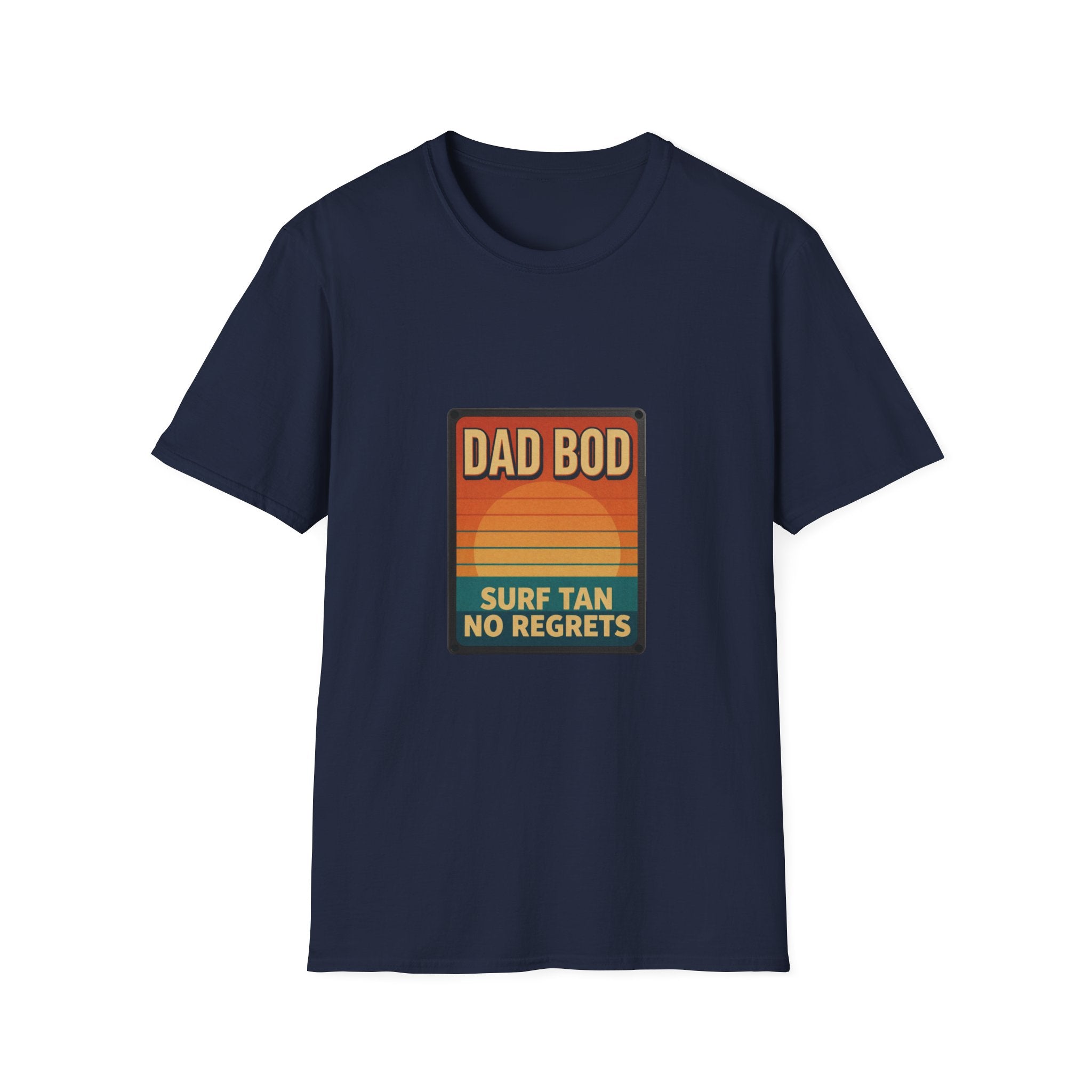 Dad Bod: Surf Tan No Regrets T-Shirt | Funny Dad Tee | Vintage Beach Humor Gift