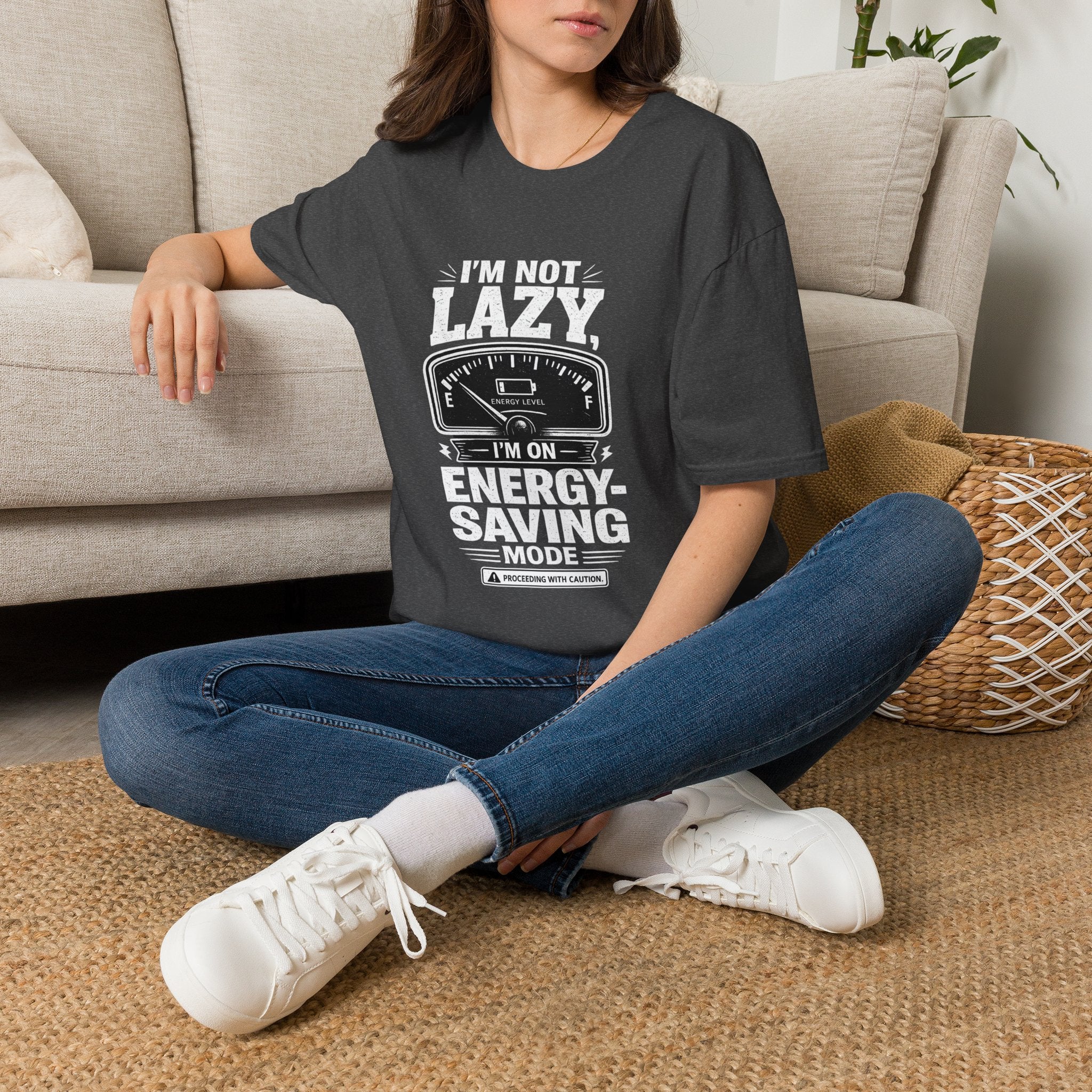 I'm Not Lazy, I'm on Energy Saving Mode T-Shirt | Funny Humor Tee | Sarcastic Gift