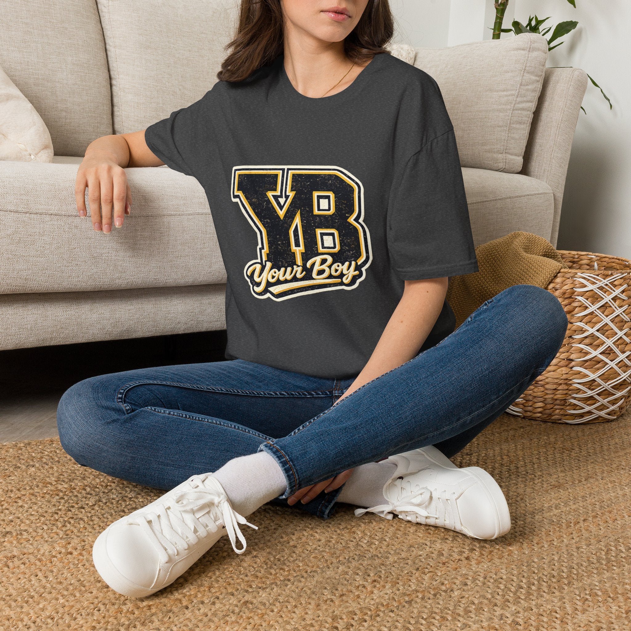 YB Your Boy T-Shirt | Funny Retro 80s Graphic Tee | Vintage Collegiate Humor Shirt