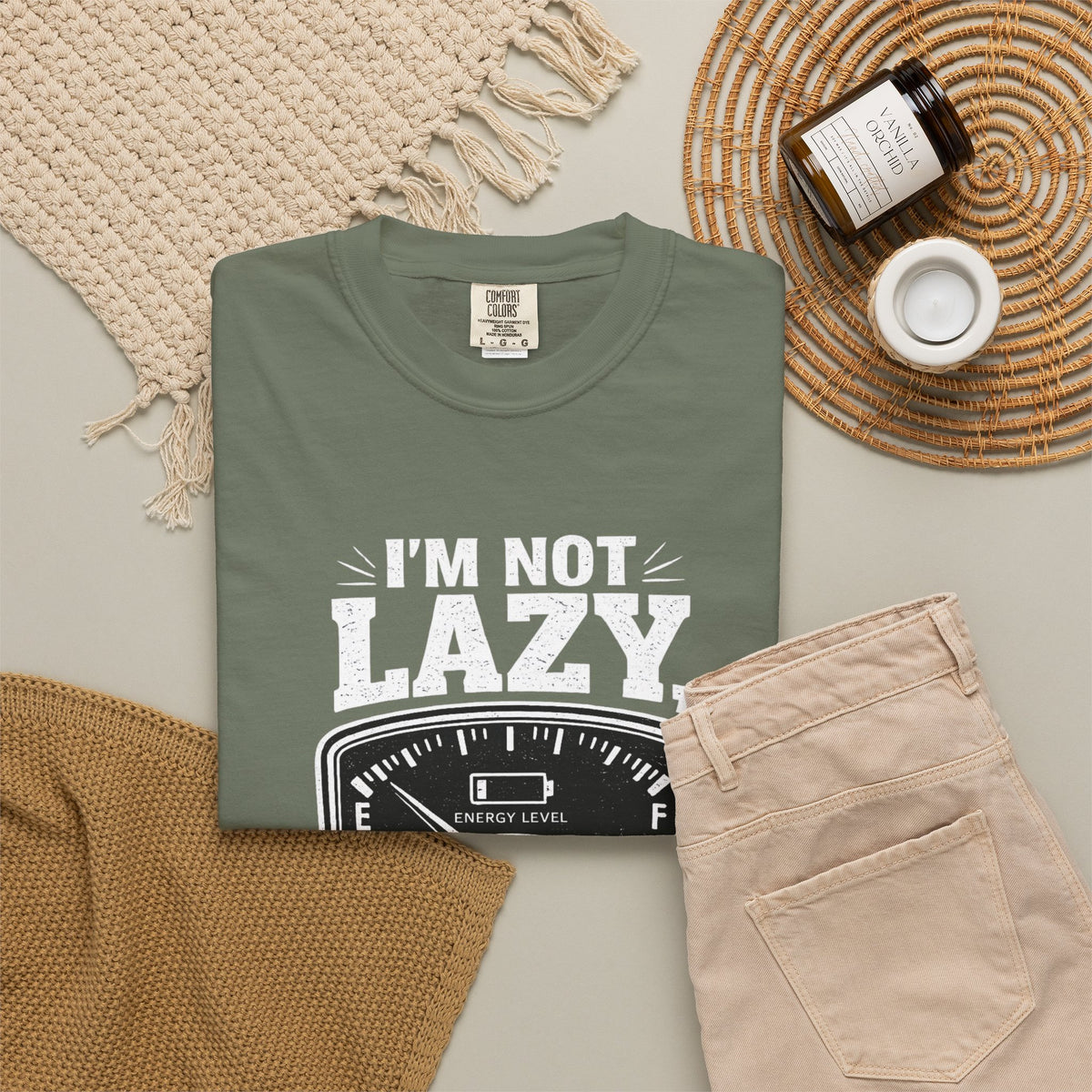 I'm Not Lazy, I'm on Energy Saving Mode T-Shirt | Funny Humor Tee | Sarcastic Gift